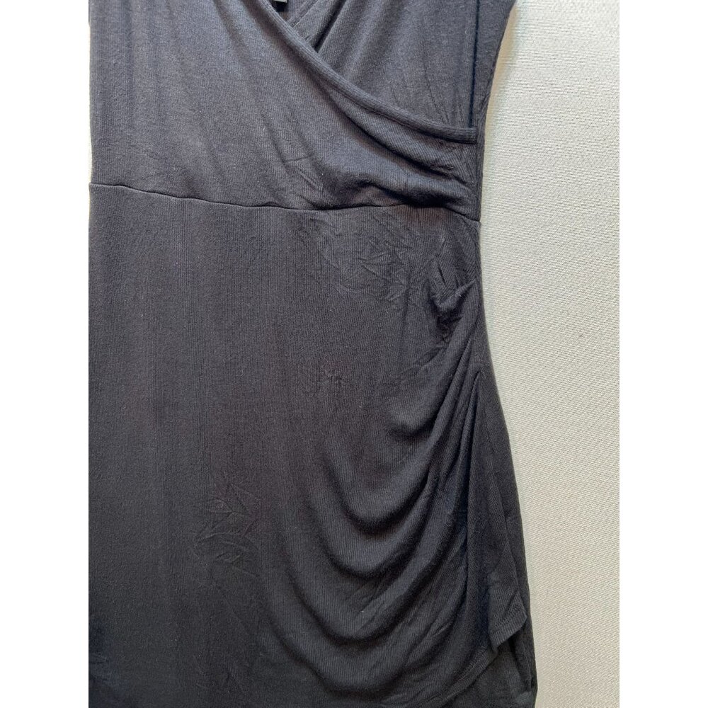 Goldray Women's One Piece Swim Dress Wrap Front Sleeveless Size PM Black Stretch - Picture 6 of 10